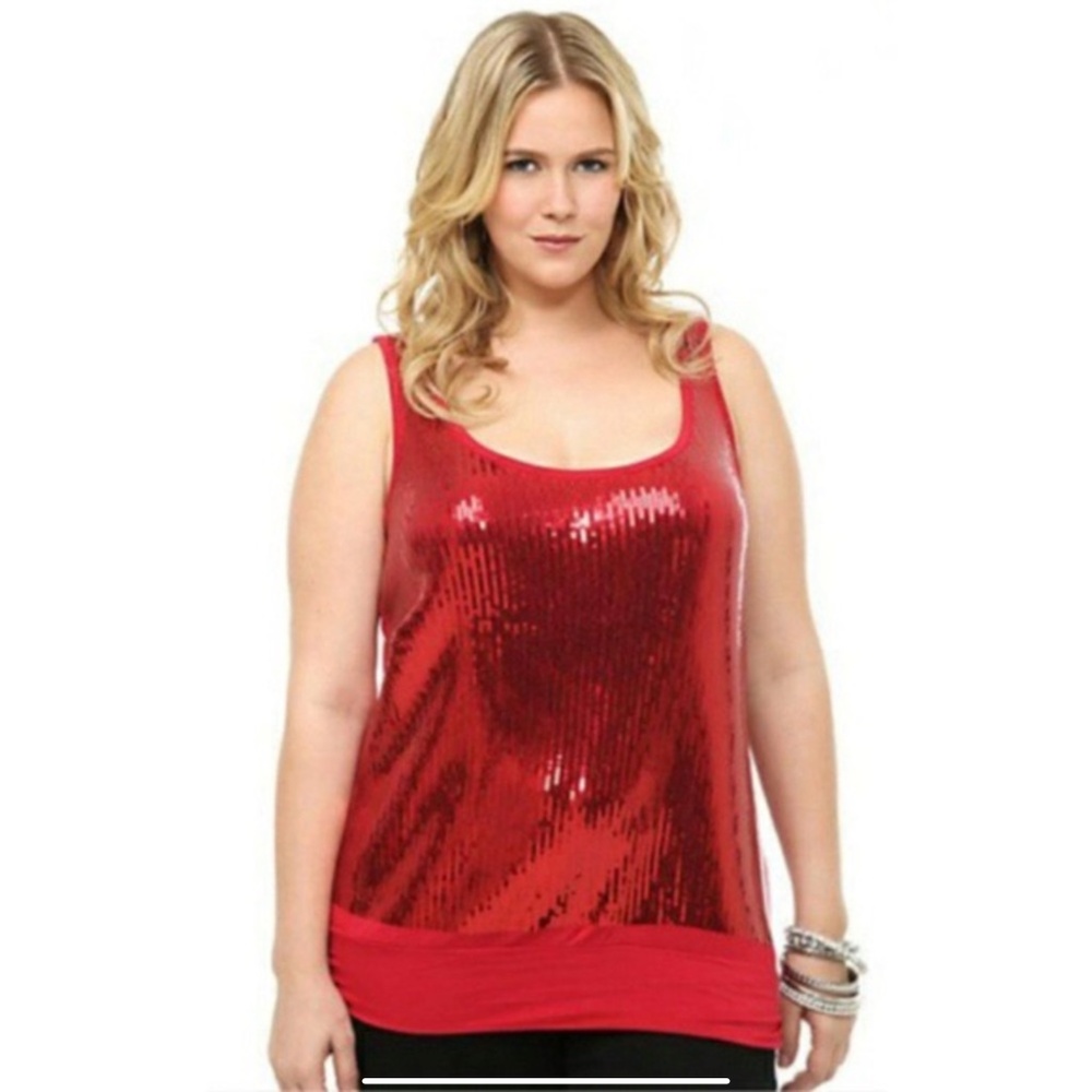 NWT Torrid Red Sequin Tank